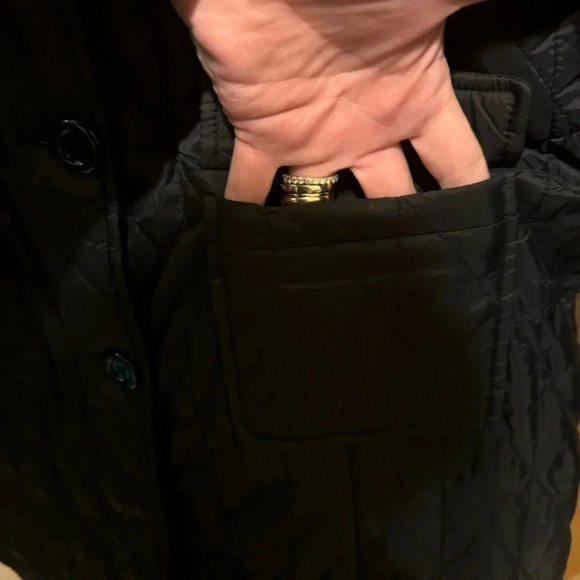 Mythology Women’s Black Quilted Button Up Jacket With Collar Size Large - Picture 6 of 12